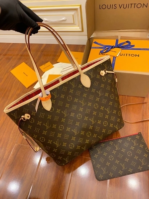 Της Louis Vuitton σχεδιαστών μονογραμμάτων ιταλικό πρώτης τάξεως δέρμα Neverfull χιλ. καμβά μονογραμμάτων τσαντών ρόδινο