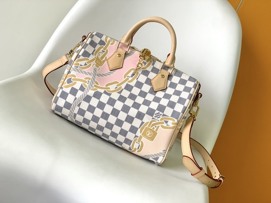 Ντυμένος καμβάς η ταχεία Louis Vuitton Damier Azur 25 M46390