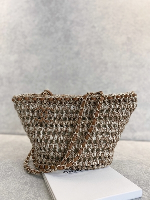 Μαρκαρισμένη Cusomised Raffia αχύρου τσαντών 22P Chanel αγγελιοφόρων τσάντα PU