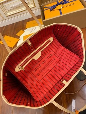 Της Louis Vuitton σχεδιαστών μονογραμμάτων ιταλικό πρώτης τάξεως δέρμα Neverfull χιλ. καμβά μονογραμμάτων τσαντών ρόδινο