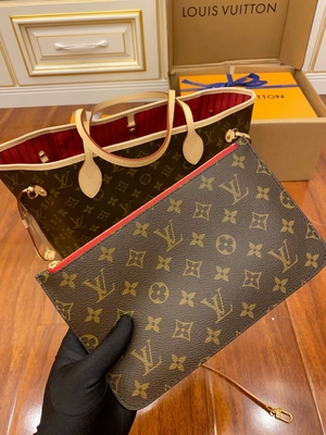 Της Louis Vuitton σχεδιαστών μονογραμμάτων ιταλικό πρώτης τάξεως δέρμα Neverfull χιλ. καμβά μονογραμμάτων τσαντών ρόδινο