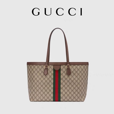 Τακτοποιημένες δέρμα GG της Gucci Ophidia Tote καμβά λευκές μέσες κυρίες