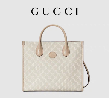 Μικρή ανώτατη τσάντα Tote ώμων καμβά της Gucci με την ενδασφάλιση Γ