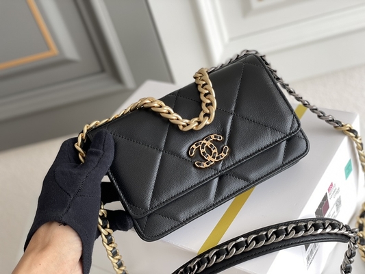 Προβιά χρυσό Preloved που μαρκάρεται την τσάντα Chanel 19 την τσάντα χτυπημάτων μίνι cOem