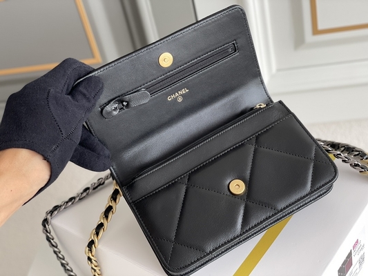 Προβιά χρυσό Preloved που μαρκάρεται την τσάντα Chanel 19 την τσάντα χτυπημάτων μίνι cOem
