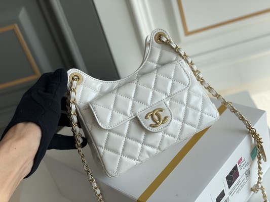 Κλασικό άσπρο δέρμα βοδιού Preloved που μαρκάρεται την αλυσίδα Chanel τσαντών 2023 τσάντες κρουαζιέρας