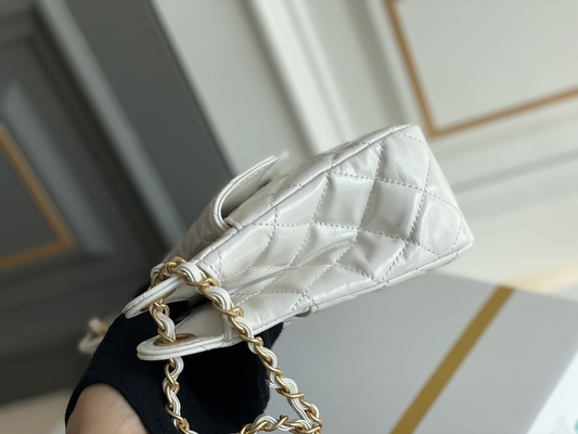Κλασικό άσπρο δέρμα βοδιού Preloved που μαρκάρεται την αλυσίδα Chanel τσαντών 2023 τσάντες κρουαζιέρας