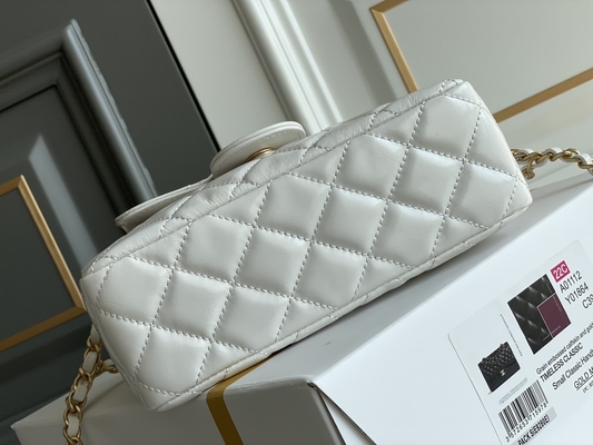 Κλασικό άσπρο δέρμα βοδιού Preloved που μαρκάρεται την αλυσίδα Chanel τσαντών 2023 τσάντες κρουαζιέρας
