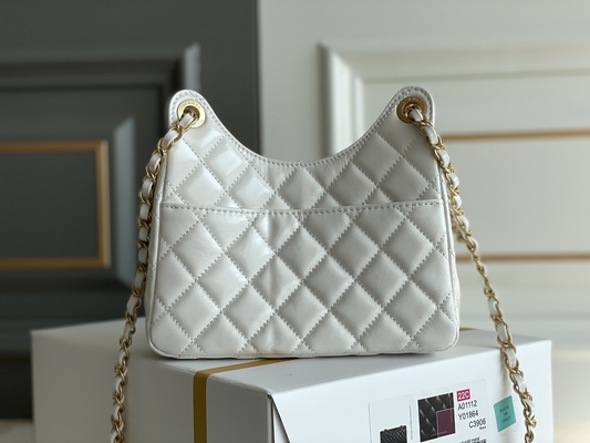 Κλασικό άσπρο δέρμα βοδιού Preloved που μαρκάρεται την αλυσίδα Chanel τσαντών 2023 τσάντες κρουαζιέρας