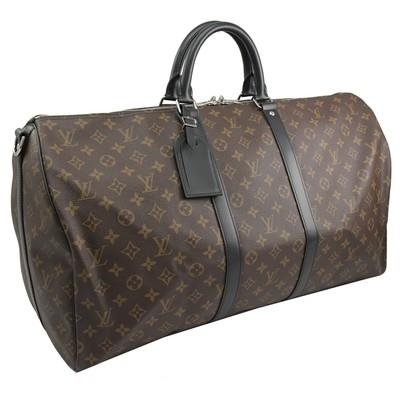 Ντυμένος το Macassar καμβάς LV Keepall BandoulièRe 55 Louis Vuitton M56714