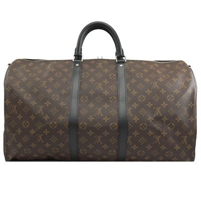 Ντυμένος το Macassar καμβάς LV Keepall BandoulièRe 55 Louis Vuitton M56714
