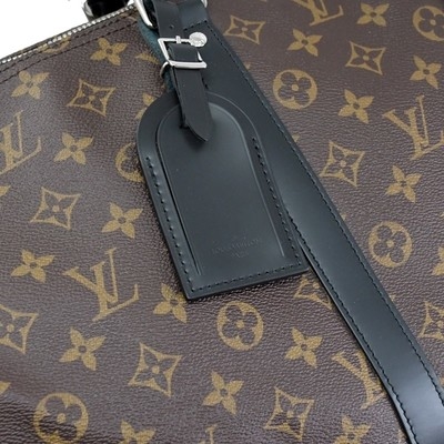 Ντυμένος το Macassar καμβάς LV Keepall BandoulièRe 55 Louis Vuitton M56714