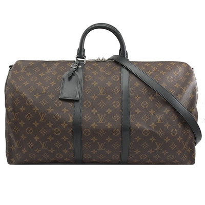 Ντυμένος το Macassar καμβάς LV Keepall BandoulièRe 55 Louis Vuitton M56714
