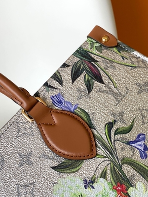 Floral Louis Vuitton Onthego Empreinte ασημένια ντυμένη τσάντα Tote καμβά cOem