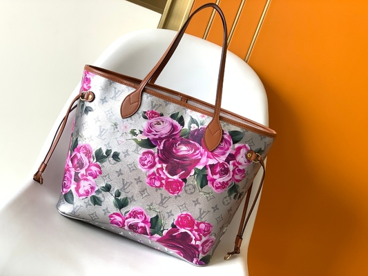 Floral σχέδιο η ασημένια Louis Vuitton μεγάλο ποτέ πλήρες M21352