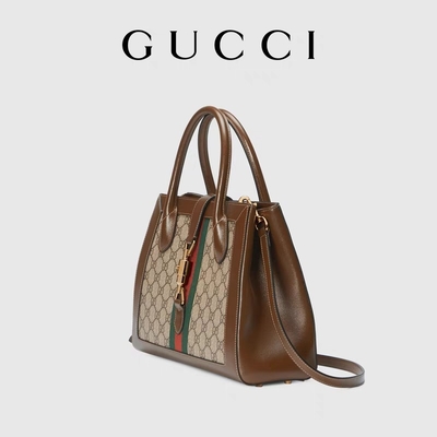 Εικονικό μέσο Tote της Jackie 1961 τσαντών της GUCCI με τονισμένο το χρυσός υλικό