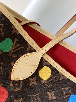 μαύρη LV Χ Yayoi Kusama Louis Vuitton Neverfull τσάντα ΚΚ μονόγραμμα πολύχρωμη