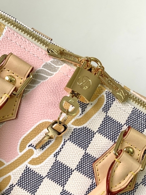 Ντυμένος καμβάς η ταχεία Louis Vuitton Damier Azur 25 M46390