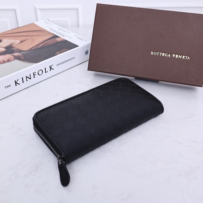 Μίνι φερμουάρ πορτοφολιών Bottega Veneta Intrecciato πορτοφολιών σχεδιαστών δέρματος του BV γύρω