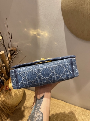 Κεντημένο μίνι τζιν Dior Caro πορτοφολιών σχεδιαστών μικρό