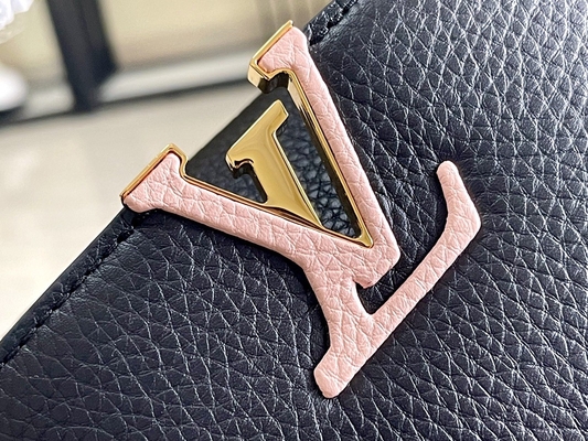 Goatskin μαρκαρισμένη Preloved τσάντα Louis Vuitton Capucines επένδυσης μίνι
