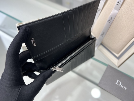 Αποτυπωμένο σε ανάγλυφο κάθετο διαμάντι Zippered πορτοφολιών των ατόμων του CD Christian Dior