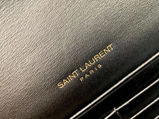 Δερμάτων βοδιού της YVES SAINT LAURENT μαύρος μικρός θύσανος της Kate αλυσίδων τσαντών χρυσός