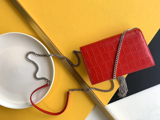 Μέση Woc της YVES SAINT LAURENT Saint Laurent θυσάνων της Kate κόκκινη περάτωση φερμουάρ