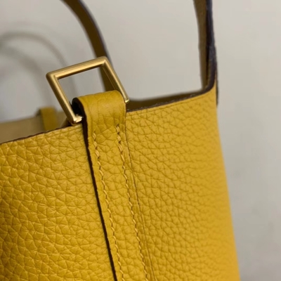 Hermes που μαρκάρεται την κλειδαριά Jaune Ambre Picotin γυναικείων τσαντών το δέρμα Soleil ΠΡΩΘΥΠΟΥΡΓΟΥ Clemence