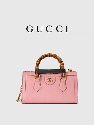 Ρόδινος GG Gucci Diana δέρματος cOem τσαντών τσαντών μπαμπού