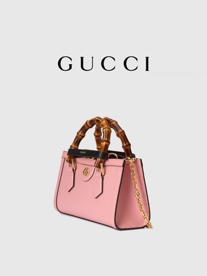 Ρόδινος GG Gucci Diana δέρματος cOem τσαντών τσαντών μπαμπού