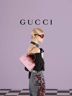 Ρόδινος GG Gucci Diana δέρματος cOem τσαντών τσαντών μπαμπού