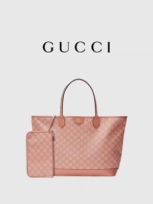 Ρόδινη GG μέση Tote της Gucci Ophidia καμβά τσάντα ώμων για το επιχειρησιακό ταξίδι