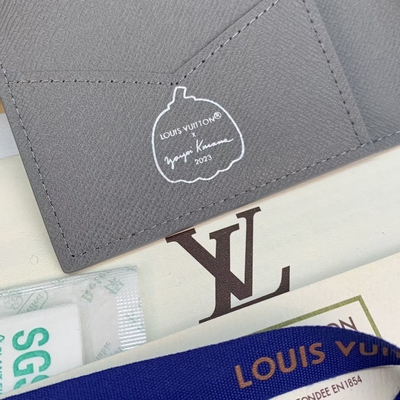 Louis Vuitton το LV Χ YK μίνι σχεδιαστών πορτοφολιών τσεπών τυπωμένη ύλη κολοκύθας διοργανωτών μαύρη