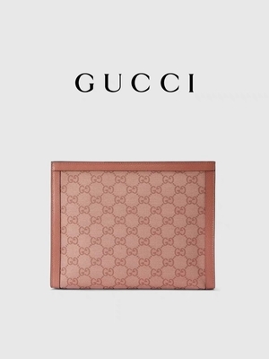 Μίνι ρόδινη σακούλα συμπλεκτών Ophidia Gucci δέρματος καμβά με την περάτωση φερμουάρ