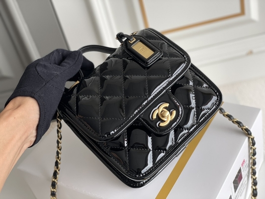 Chanel 22 μίνι σχεδιαστών χρυσή αλυσίδα περιόδου πορτοφολιών μαύρη με το χτύπημα πτώσης
