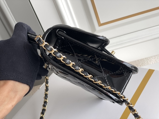 Chanel 22 μίνι σχεδιαστών χρυσή αλυσίδα περιόδου πορτοφολιών μαύρη με το χτύπημα πτώσης