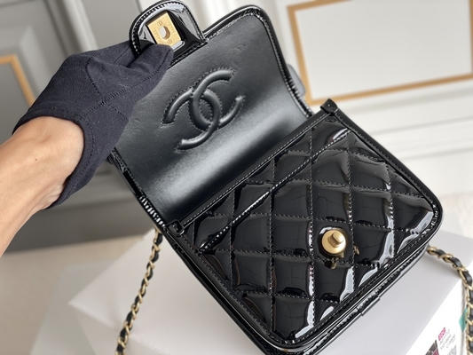 Chanel 22 μίνι σχεδιαστών χρυσή αλυσίδα περιόδου πορτοφολιών μαύρη με το χτύπημα πτώσης