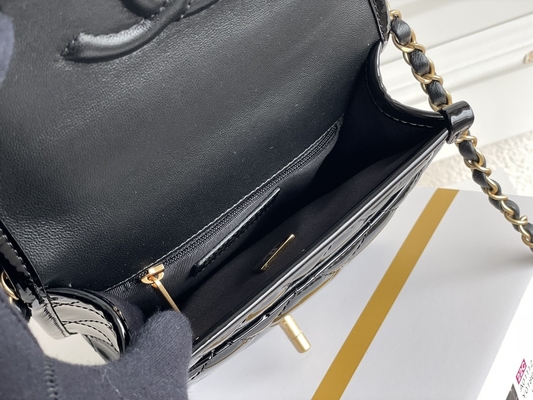Chanel 22 μίνι σχεδιαστών χρυσή αλυσίδα περιόδου πορτοφολιών μαύρη με το χτύπημα πτώσης