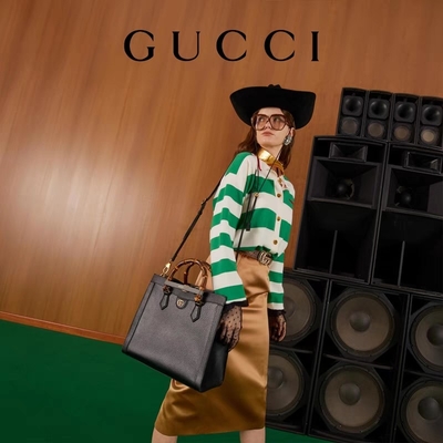 Μαύρη λαβή μπαμπού Tote τσαντών της Diana Gucci πριγκηπισσών δέρματος μέση