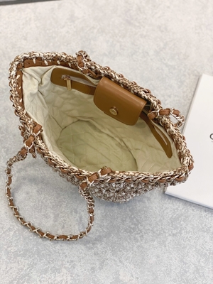 Μαρκαρισμένη Cusomised Raffia αχύρου τσαντών 22P Chanel αγγελιοφόρων τσάντα PU