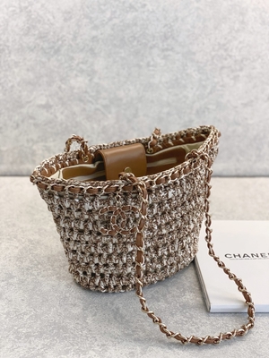 Μαρκαρισμένη Cusomised Raffia αχύρου τσαντών 22P Chanel αγγελιοφόρων τσάντα PU