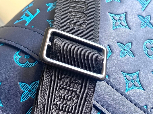 Τσάντα Keepall BANDOULIÈRE 50 των μεγάλων μαρκαρισμένη ατόμων μπλε τσάντες της Βοστώνης
